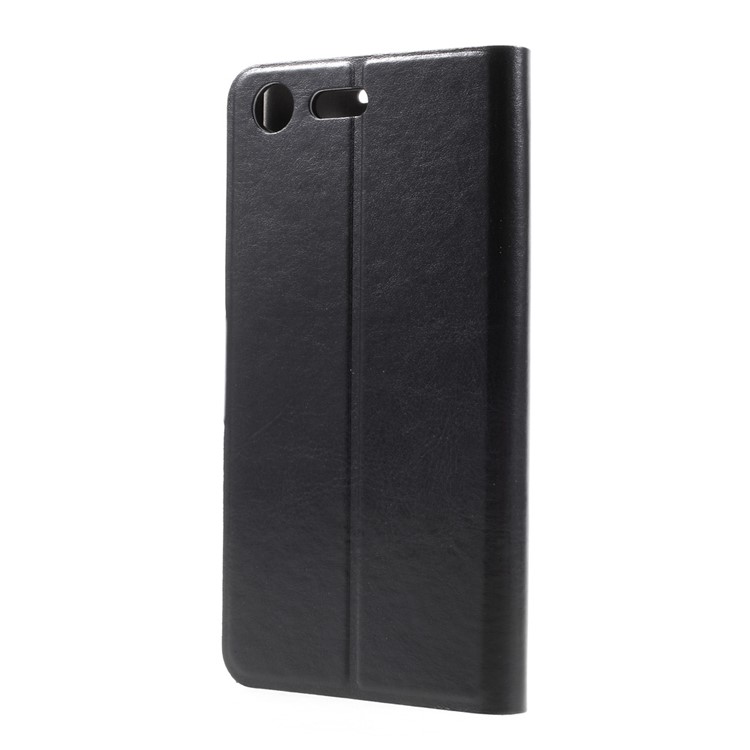 Crazy Horse Card Slot Stand Leather Case for Sony Xperia XZ Premium - Black-2
