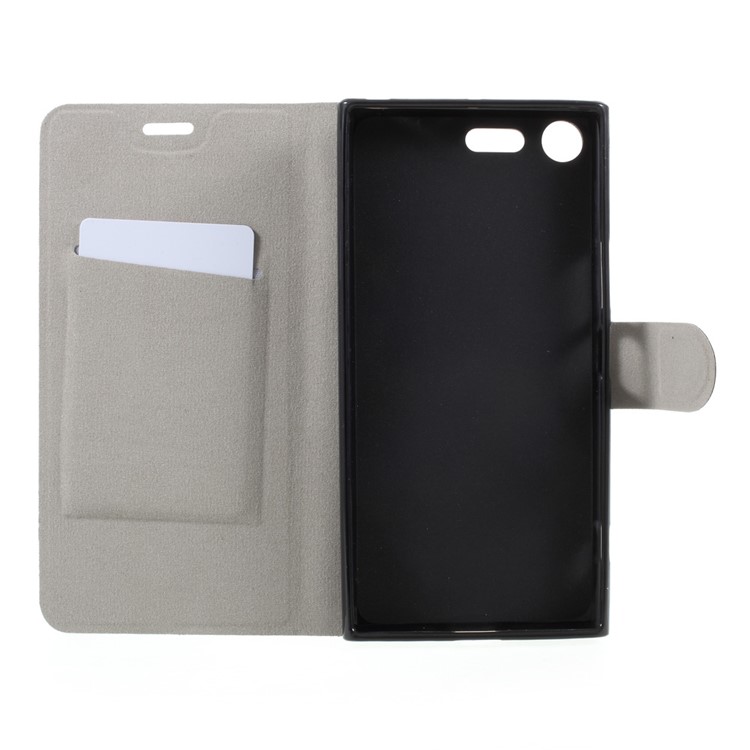 Crazy Horse Card Slot Stand Leather Case for Sony Xperia XZ Premium - Black-5