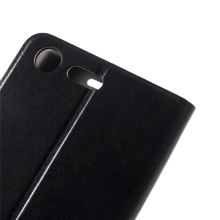 Crazy Horse Card Slot Stand Leather Case for Sony Xperia XZ Premium - Black-7