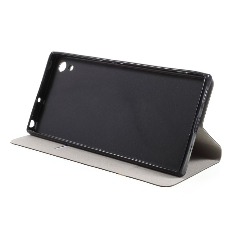 Cross Texture Leather Card Holder Cover Built-in Steel Sheet for Sony Xperia XA1 Ultra - Black-4