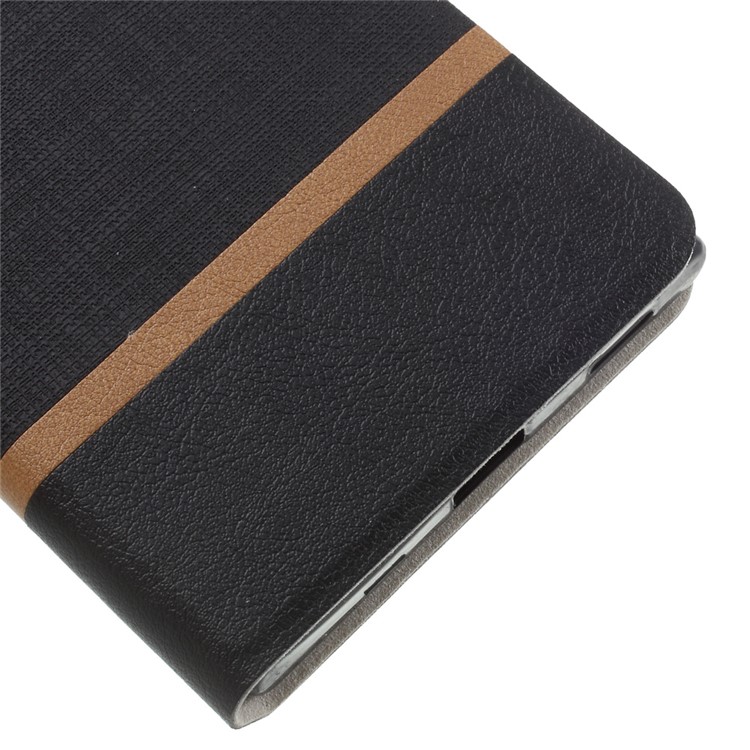 Cross Texture Leather Card Holder Cover Built-in Steel Sheet for Sony Xperia XA1 Ultra - Black-7
