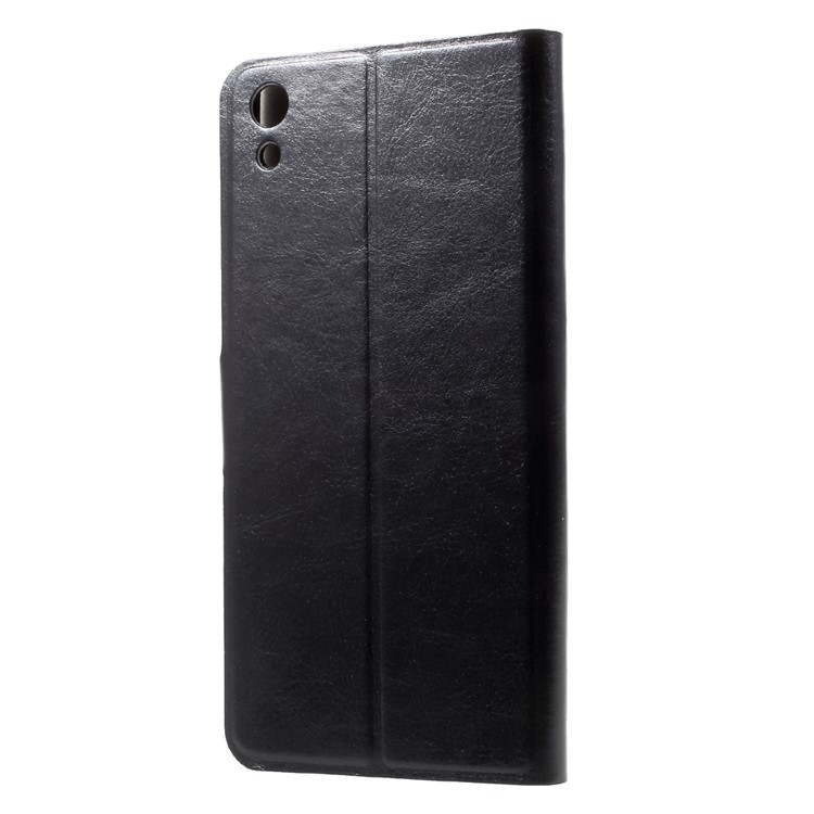 Crazy Horse Card Slot Stand Leather Case for Sony Xperia XA1 Ultra - Black-2