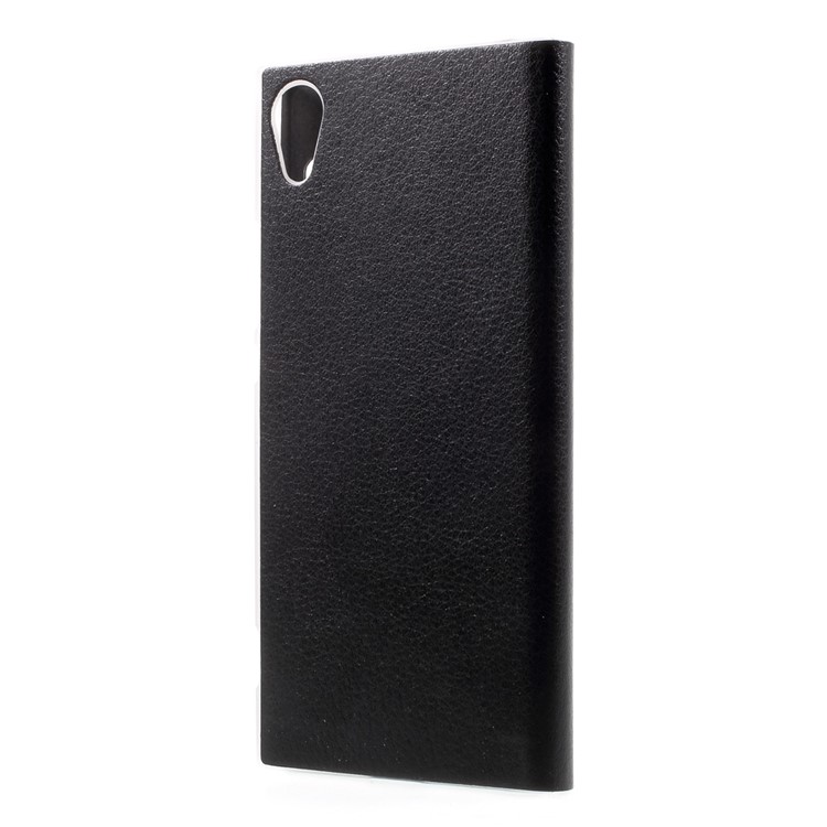 Litchi Grain View Window Leather Mobile Shell for Sony Xperia XA1 - Black-3