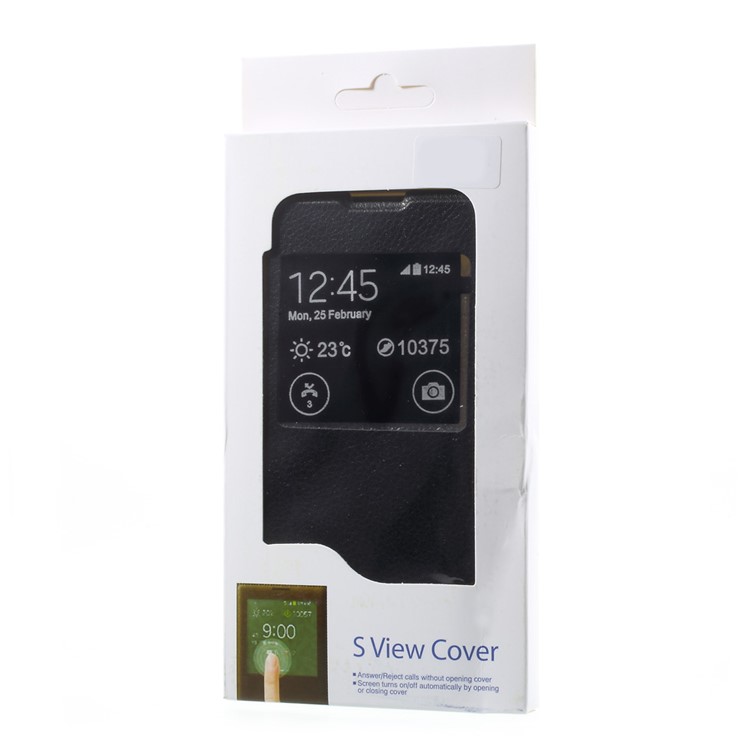 Litchi Grain View Window Leather Mobile Shell for Sony Xperia XA1 - Black-8