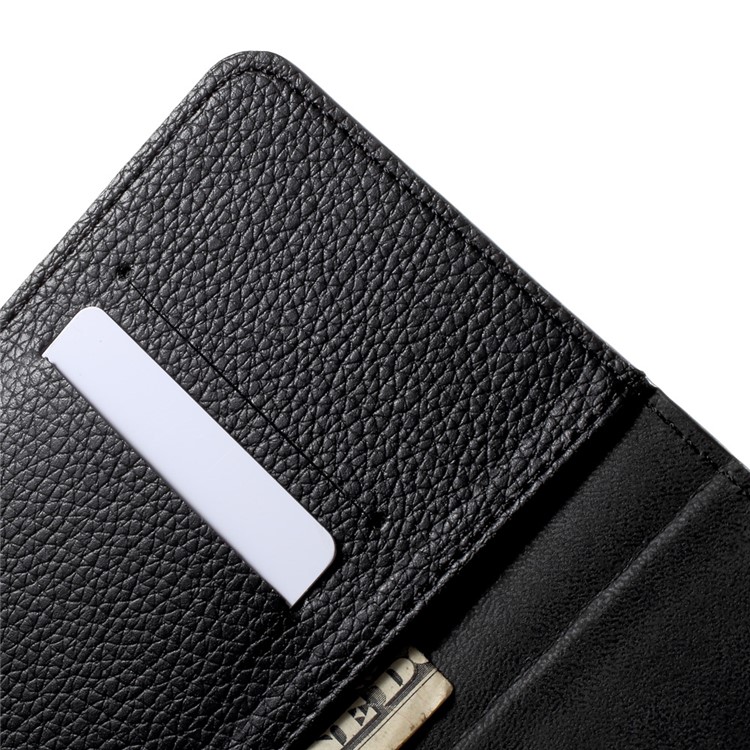 Litchi Leather Mobile Phone Case for Sony Xperia L1 with Stand - Black-7