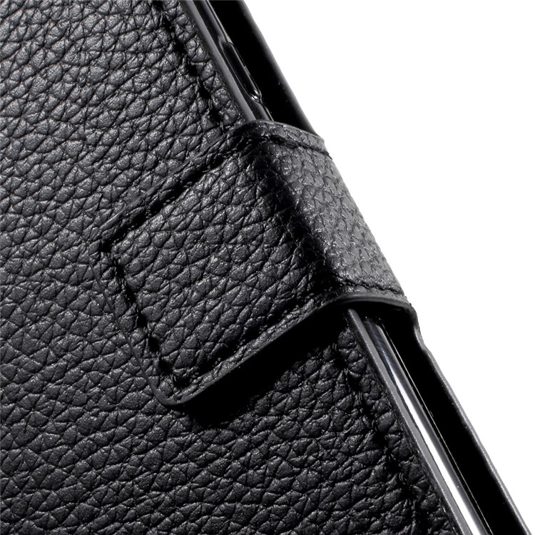 Litchi Leather Mobile Phone Case for Sony Xperia L1 with Stand - Black-8