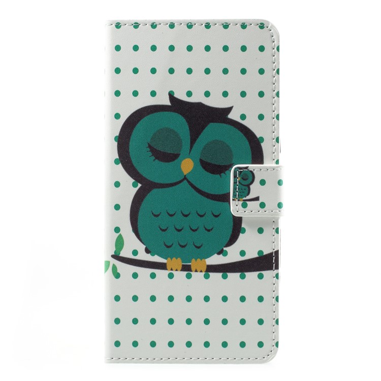 Pattern Printing PU Leather Folio Wallet Case Cover for Sony Xperia L1 - Sleeping Owl-1