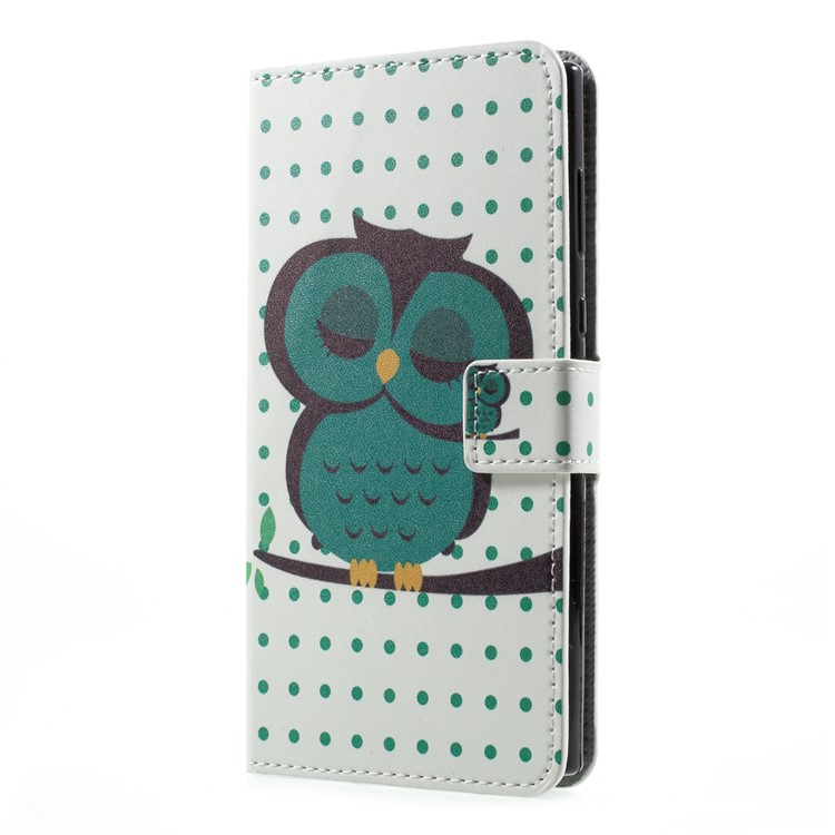 Pattern Printing PU Leather Folio Wallet Case Cover for Sony Xperia L1 - Sleeping Owl-2