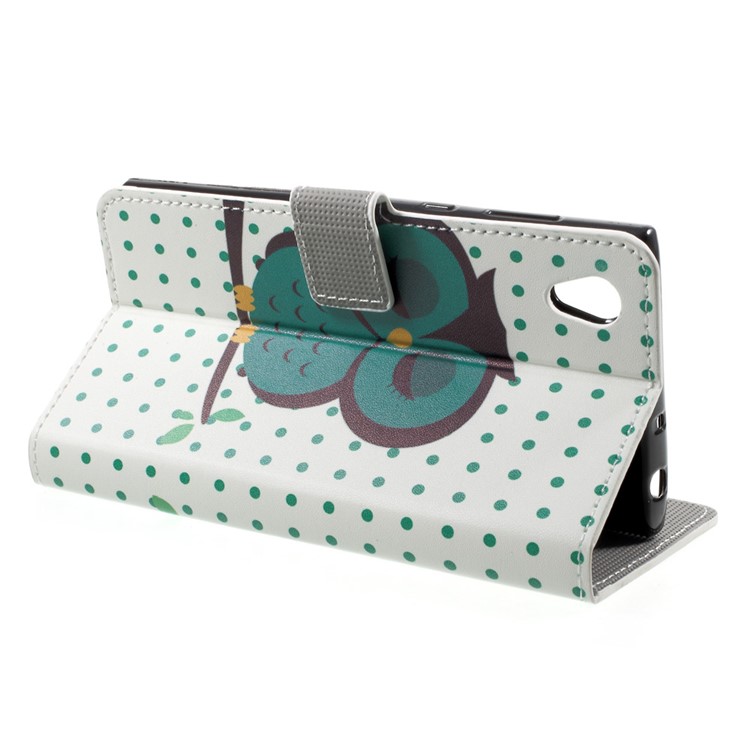 Pattern Printing PU Leather Folio Wallet Case Cover for Sony Xperia L1 - Sleeping Owl-4
