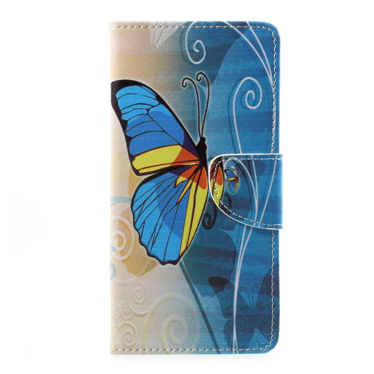 Pattern Printing PU Leather Folio Wallet Phone Case for Sony Xperia L1 - Multi-color Butterfly-1