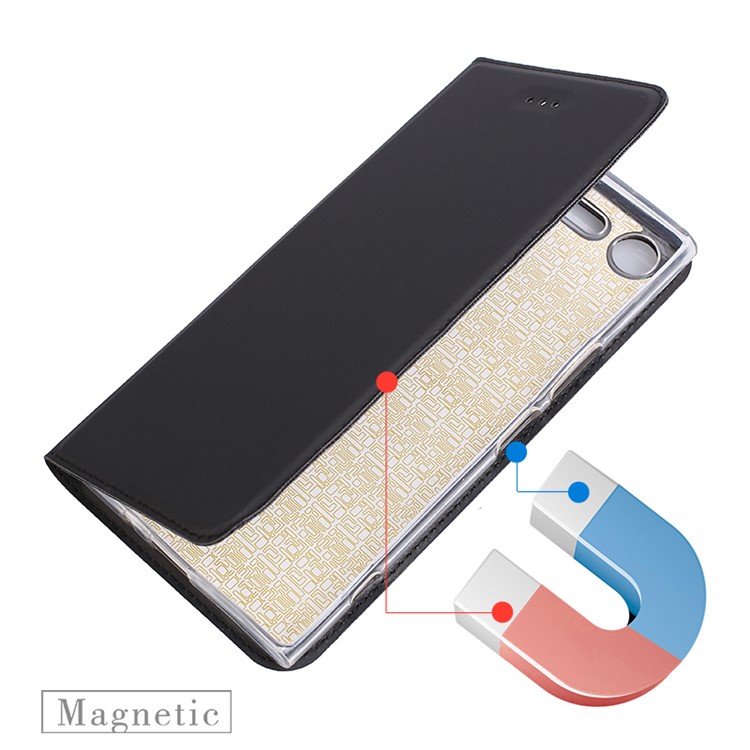 For Sony Xperia XZ Premium Ultra-thin Leather Mobile Phone Cover with Stand - Black-6