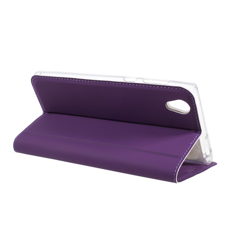For Sony Xperia L1 Ultra-thin Leather Mobile Phone Cover with Stand - Purple-4