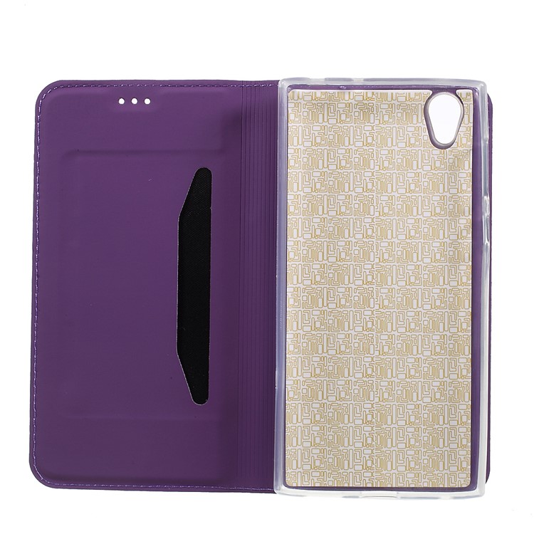 For Sony Xperia L1 Ultra-thin Leather Mobile Phone Cover with Stand - Purple-5