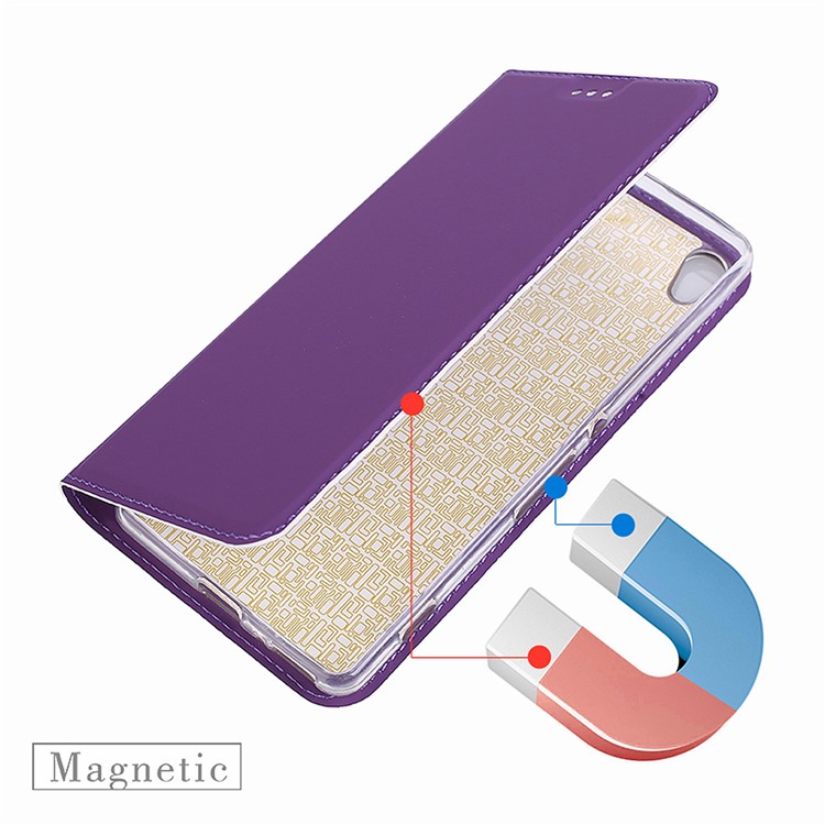 For Sony Xperia L1 Ultra-thin Leather Mobile Phone Cover with Stand - Purple-6