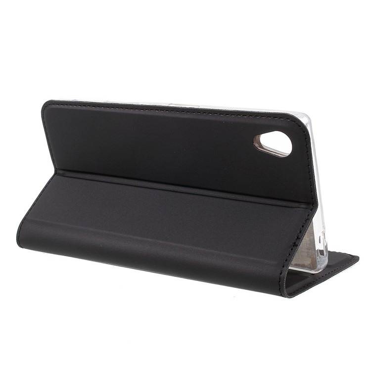 Ultra-thin Stand Leather Phone Cover for Sony Xperia Z5 / Z5 Dual - Black-4