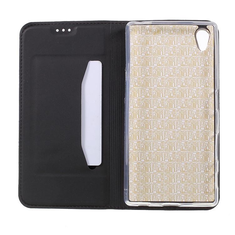Ultra-thin Stand Leather Phone Cover for Sony Xperia Z5 / Z5 Dual - Black-5