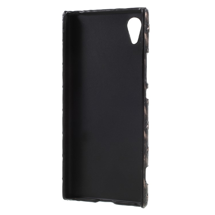Skin Leather Coated PC Phone Case Accessory for Sony Xperia XA1 - Stars / Grey-2