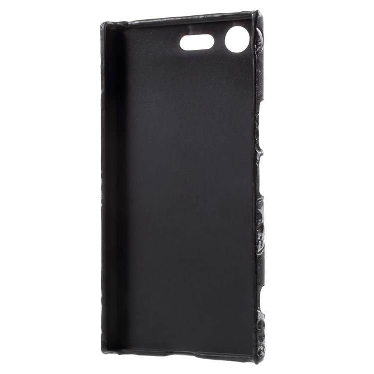 Leather Coated PC Back Phone Shell for Sony Xperia XZ Premium - Skull / Grey-6