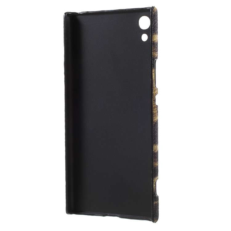 PU Leather Coated Hard PC Phone Case Protector for Sony Xperia XA1 - Leopard Pattern / Brown-3