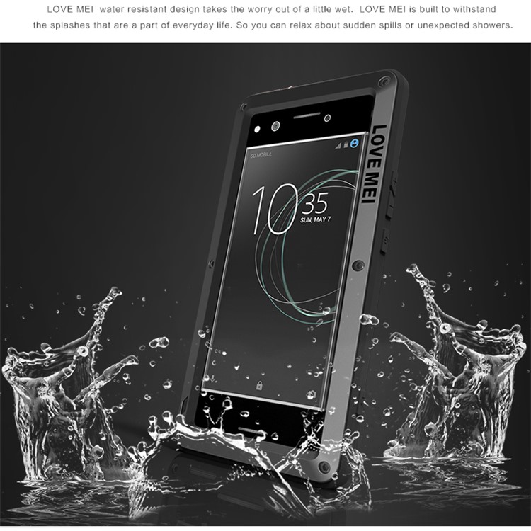 LOVE MEI Powerful Shockproof Dropproof Dirtproof Protector Case for Sony Xperia XZ Premium - Black-5