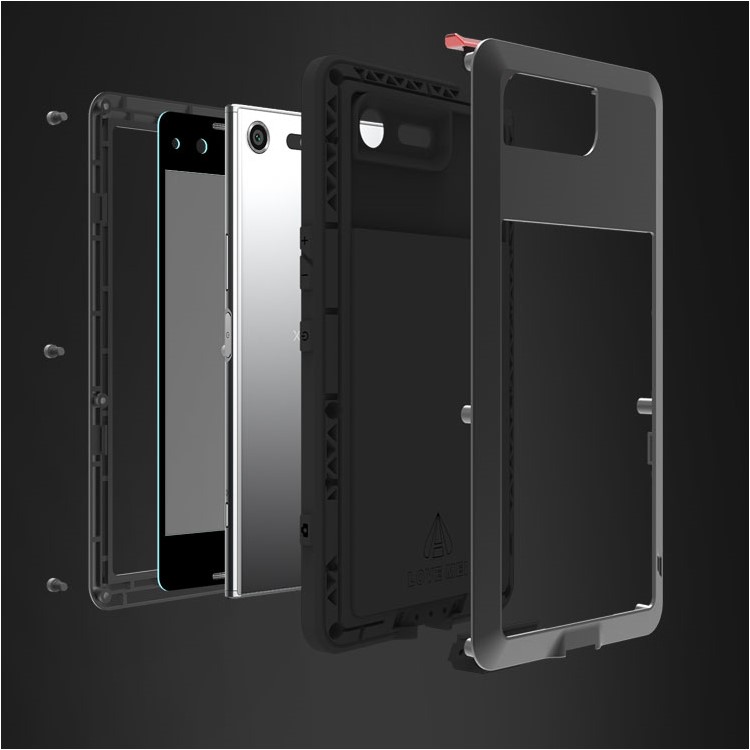 LOVE MEI Powerful Shockproof Dropproof Dirtproof Protector Case for Sony Xperia XZ Premium - Black-8