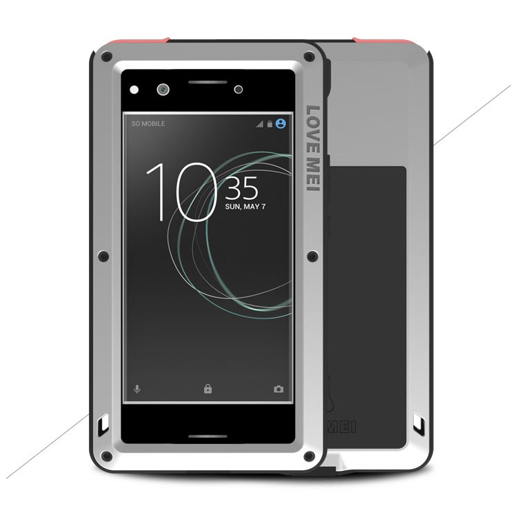 

LOVE MEI Powerful Shockproof Dropproof Dirtproof Protection Cover for Sony Xperia XZ Premium - Silver, Xperia XZ Premium