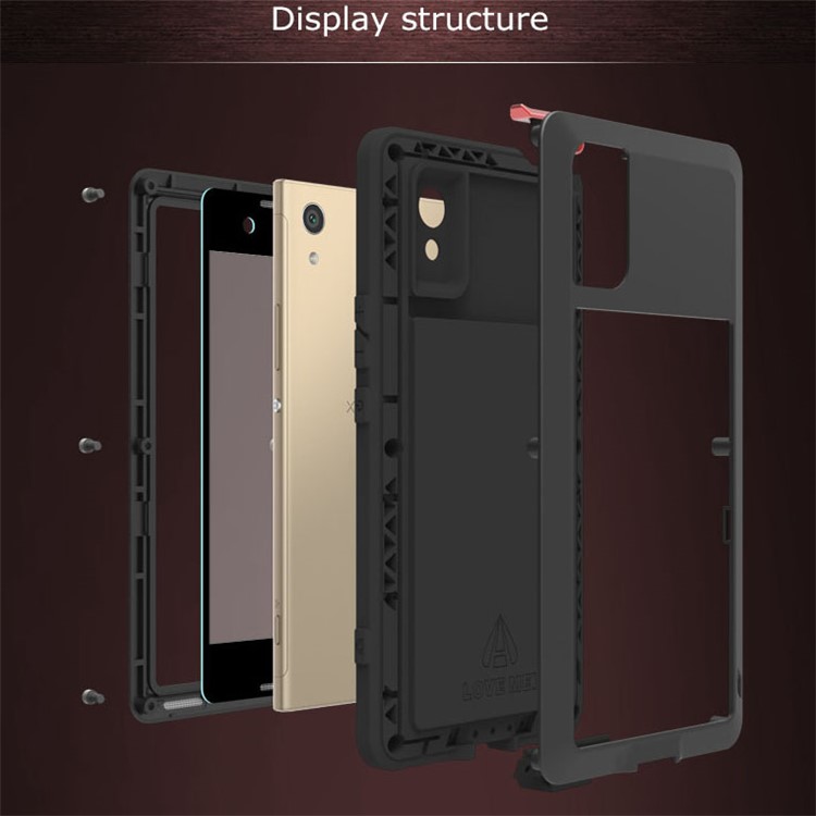 AMOR MEI Potente para Sony Xperia XA1 a prueba de choque Dropproof Dirtproof caso protector del teléfono - Negro-3