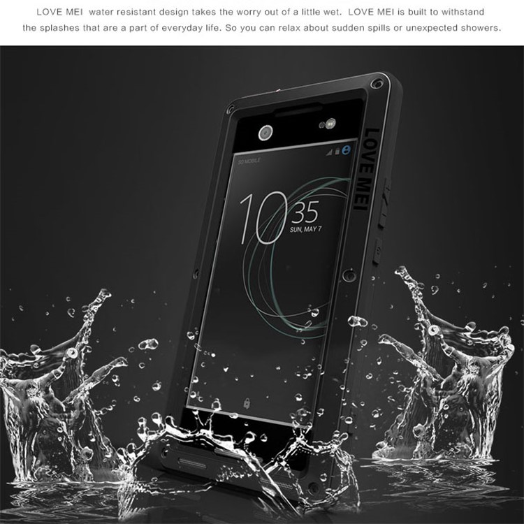 AMOR MEI Potente para Sony Xperia XA1 a prueba de choque Dropproof Dirtproof caso protector del teléfono - Negro-4