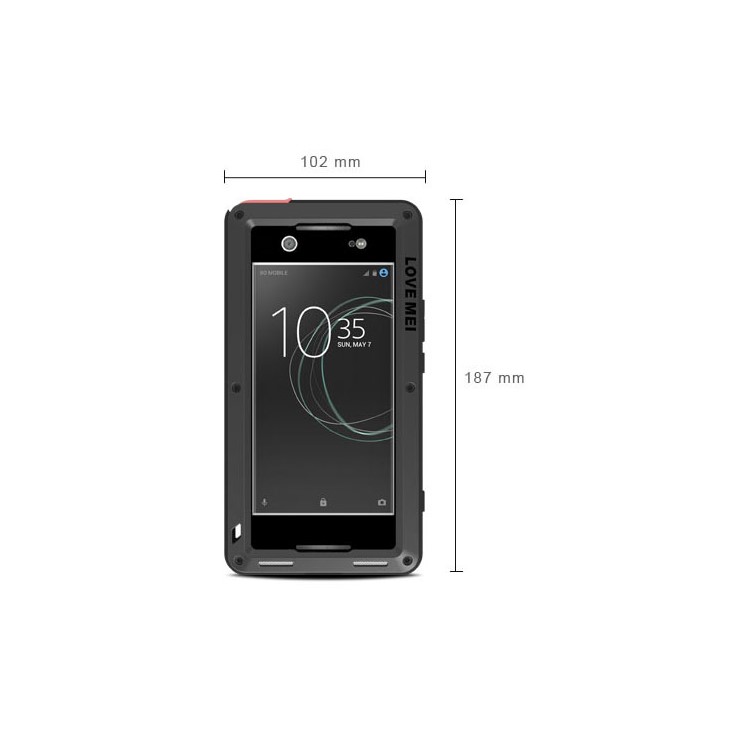 AMOR MEI Potente para Sony Xperia XA1 a prueba de choque Dropproof Dirtproof caso protector del teléfono - Negro-7