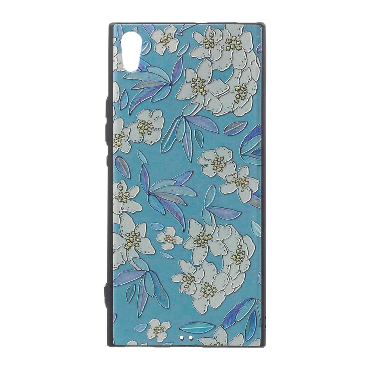 Embossed Pattern Soft TPU Back Case for Sony Xperia XA1 Ultra - Flowers and Leaves Pattern-1