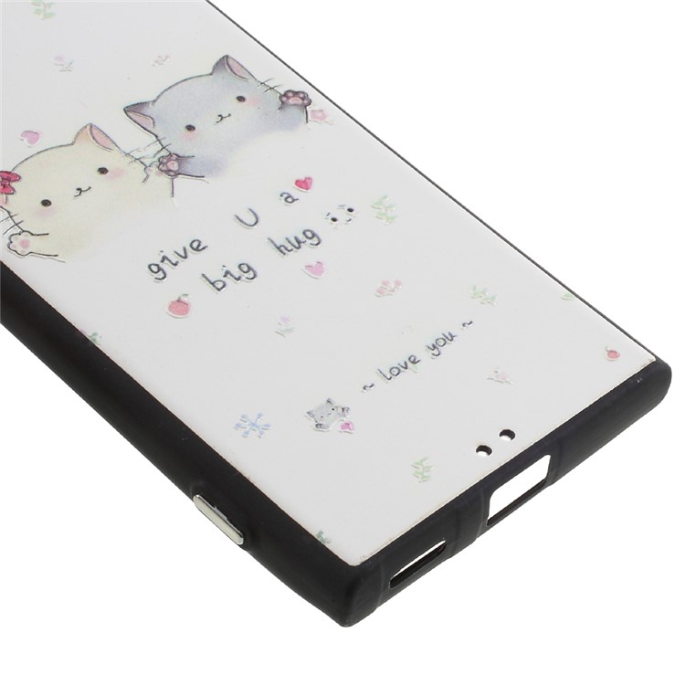 Embossed Pattern TPU Protection Mobile Back Case for Sony Xperia XA1 - Two Lovely Cats-5