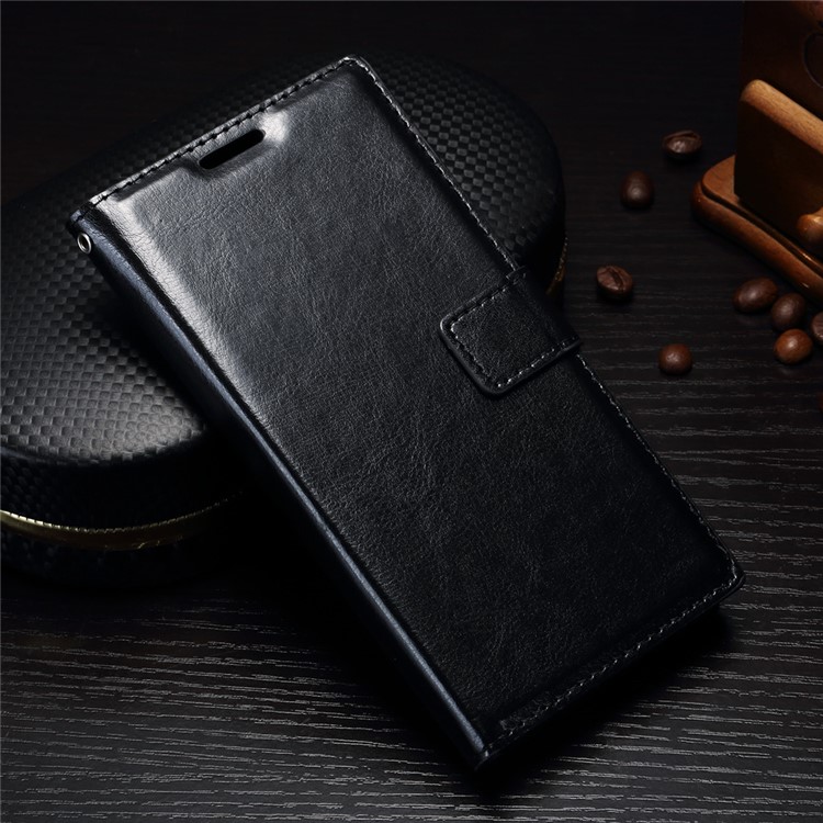 Crazy Horse Leather Wallet Mobile Phone Case Accessory for Sony Xperia L1 - Black-1