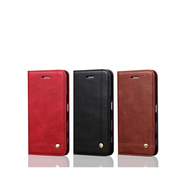Vintage Crazy Horse Leather Wallet Mobile Phone Case for Sony Xperia XZ /XZs - Black-12