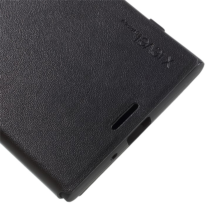 X-LEVEL FIBCOLOR Series Leather Stand Case for Sony Xperia XZ Premium - Black-6