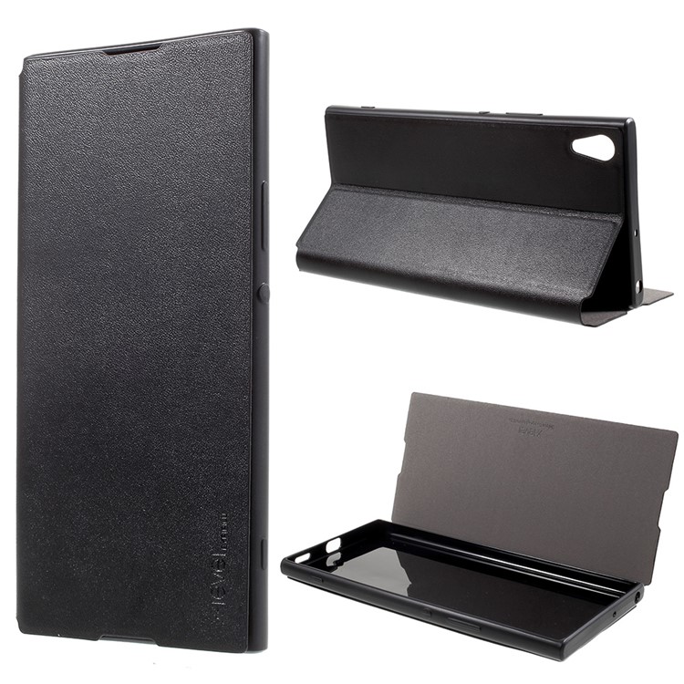 PIPILU FIB Color Leather Stand Protective Case for Sony Xperia XA1 Ultra - Black-1