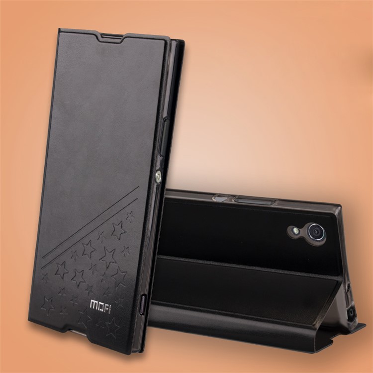 MOFI Star Series Flip PU Leather Phone Cover for Sony Xperia XA1 Ultra - Black-1