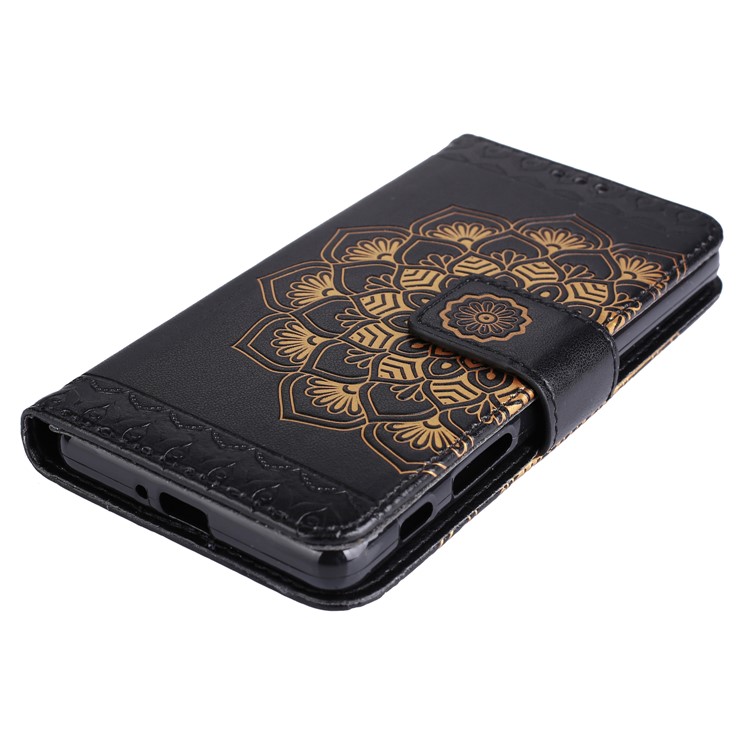 Imprinted Mandala Pattern PU Leather Wallet Case with Stand for Sony Xperia XA/XA Dual - Black-4