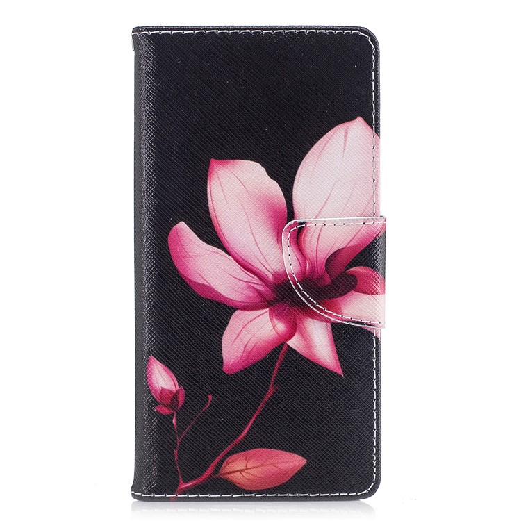 Pattern Printing Stand Leather Wallet Phone Casing with Magnet for Sony Xperia XA1 - Flower-2