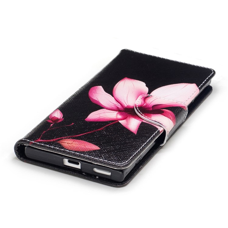 Pattern Printing Stand Leather Wallet Phone Casing with Magnet for Sony Xperia XA1 - Flower-6