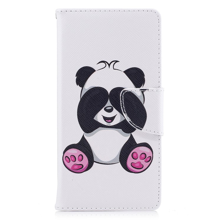 Pattern Printing Folio Magnetic Leather Wallet Phone Casing with Stand for Sony Xperia XA1 - Panda-2