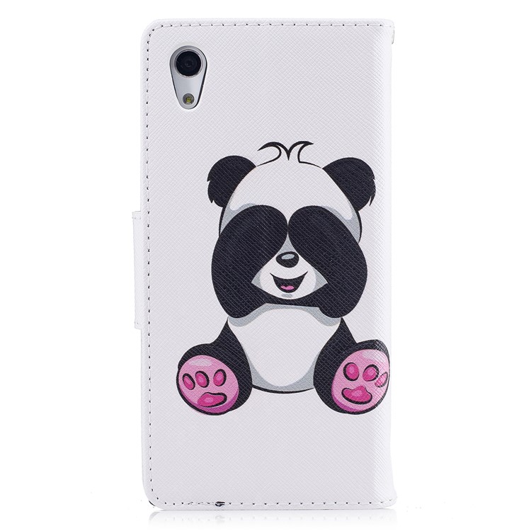 Pattern Printing Folio Magnetic Leather Wallet Phone Casing with Stand for Sony Xperia XA1 - Panda-3