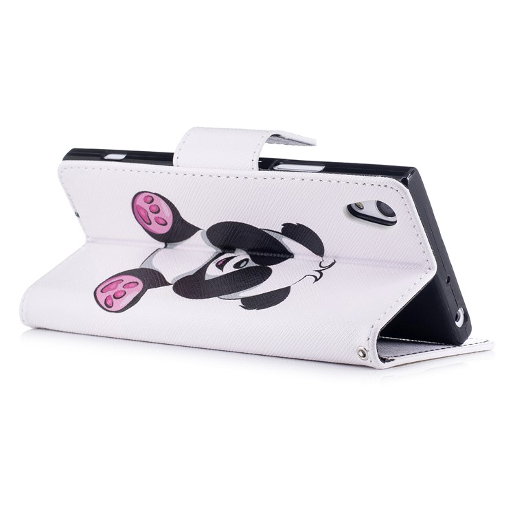 Pattern Printing Folio Magnetic Leather Wallet Phone Casing with Stand for Sony Xperia XA1 - Panda-4
