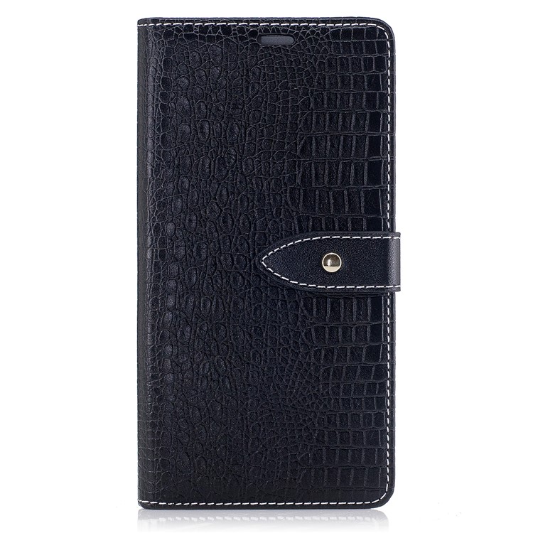 For Sony Xperia XA1 Crocodile Texture Leather Flip Cellphone Protection Cover with Stand - Black-2