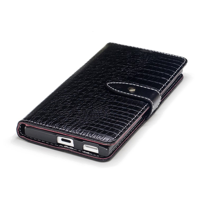 For Sony Xperia XA1 Crocodile Texture Leather Flip Cellphone Protection Cover with Stand - Black-6