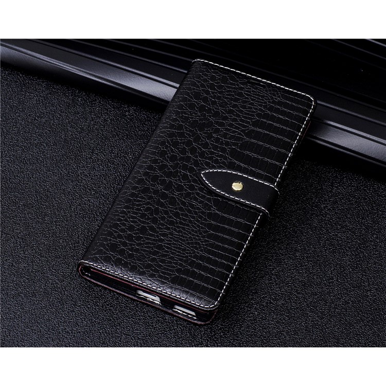 For Sony Xperia XA1 Crocodile Texture Leather Flip Cellphone Protection Cover with Stand - Black-9