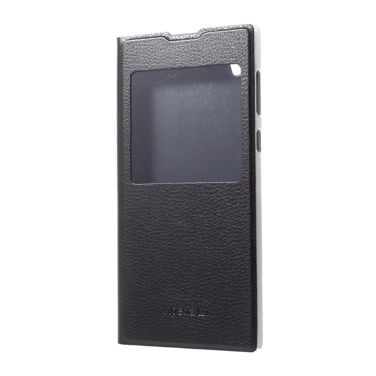 Folding Stand View Window Leather Phone Case for Sony Xperia L1 - Black-2