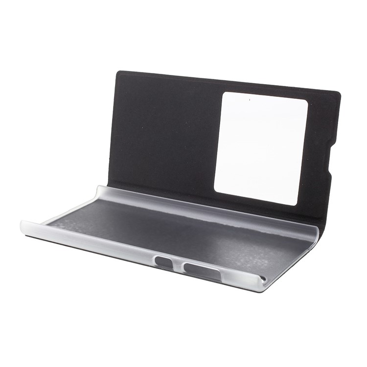 Folding Stand View Window Leather Phone Case for Sony Xperia L1 - Black-4