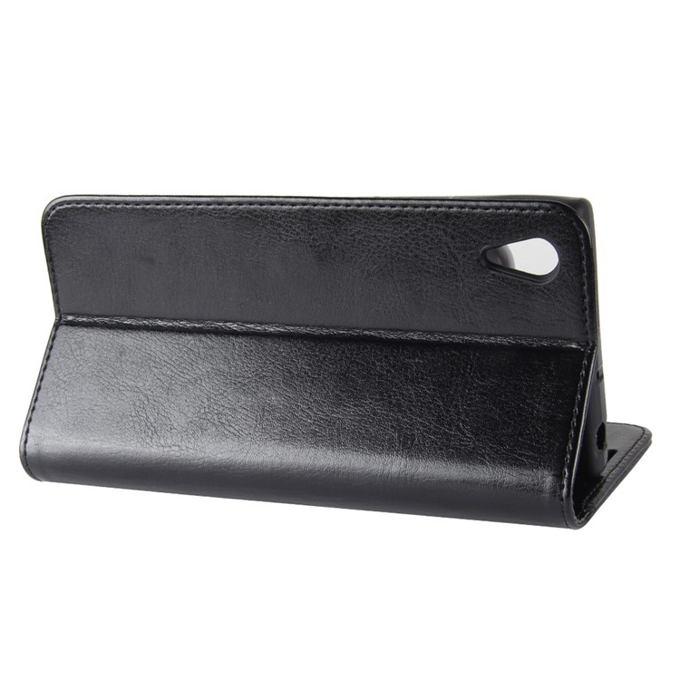 Crazy Horse Wallet Stand Leather Case for Sony Xperia XA1 - Black-6