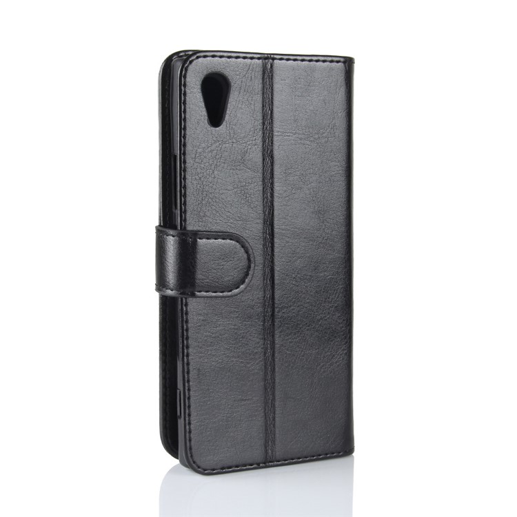 Crazy Horse Wallet Stand Leather Case for Sony Xperia XA1 - Black-7