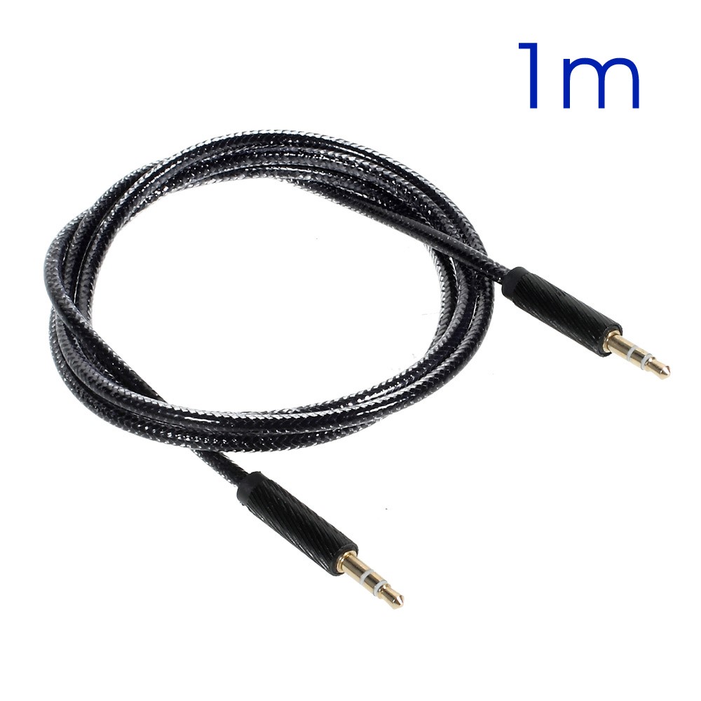 Gold Color Plated 3.5mm Male to Male Stereo Audio Cable - Black-1